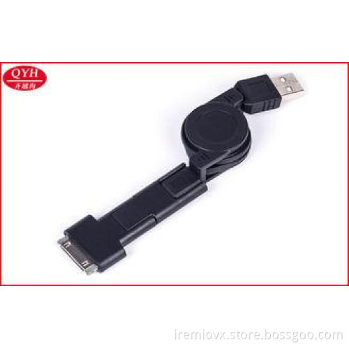 Mobile Phone flat 3 In 1 Retractable USB Cable Data Transmi